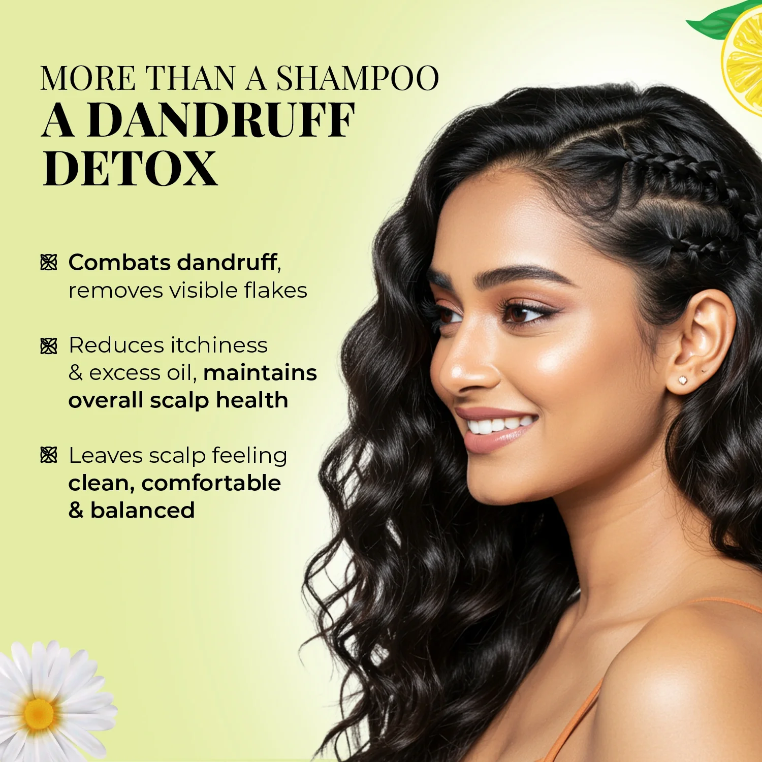 Anti Dandruff Shampoo | Lemon, Bhringraj & 12 Herbs - Image 3