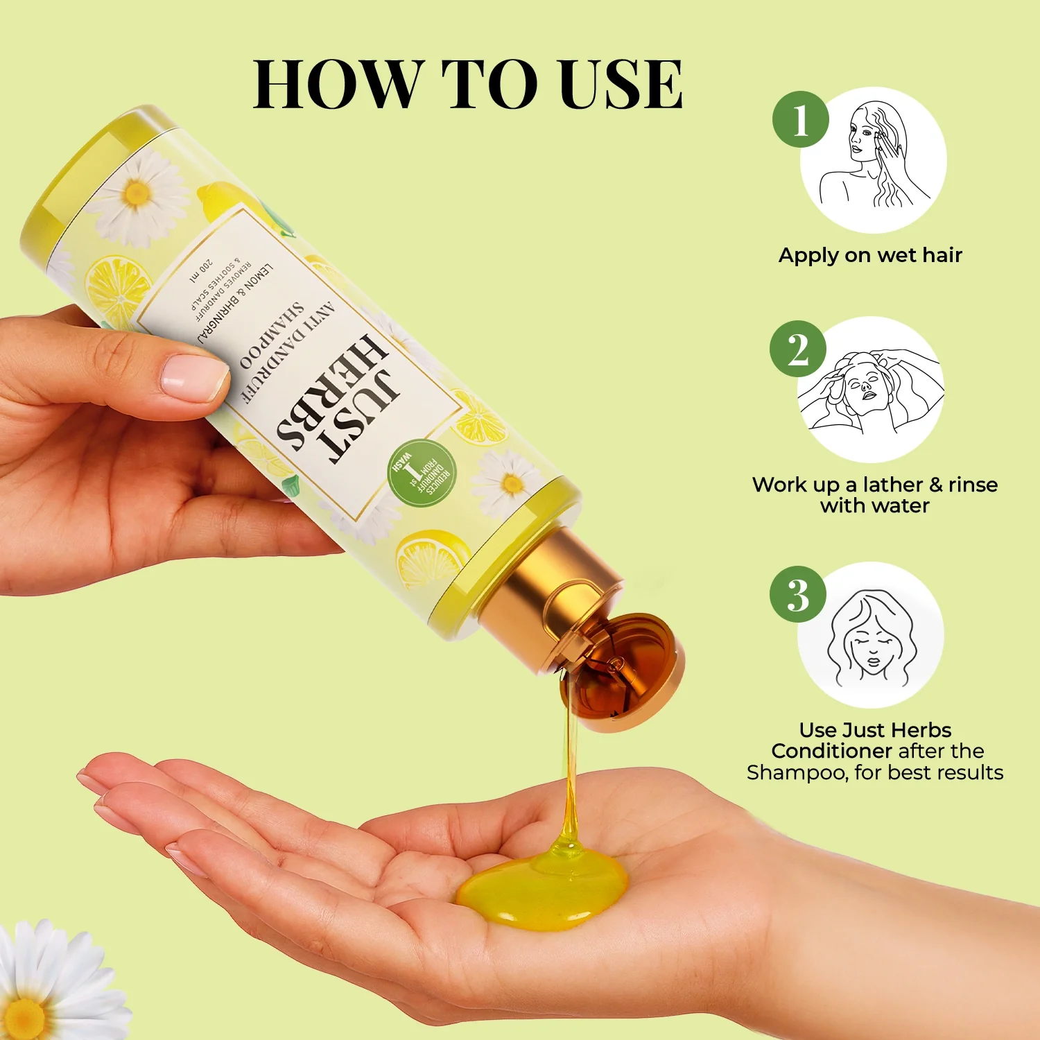 Anti Dandruff Shampoo | Lemon, Bhringraj & 12 Herbs - Image 7