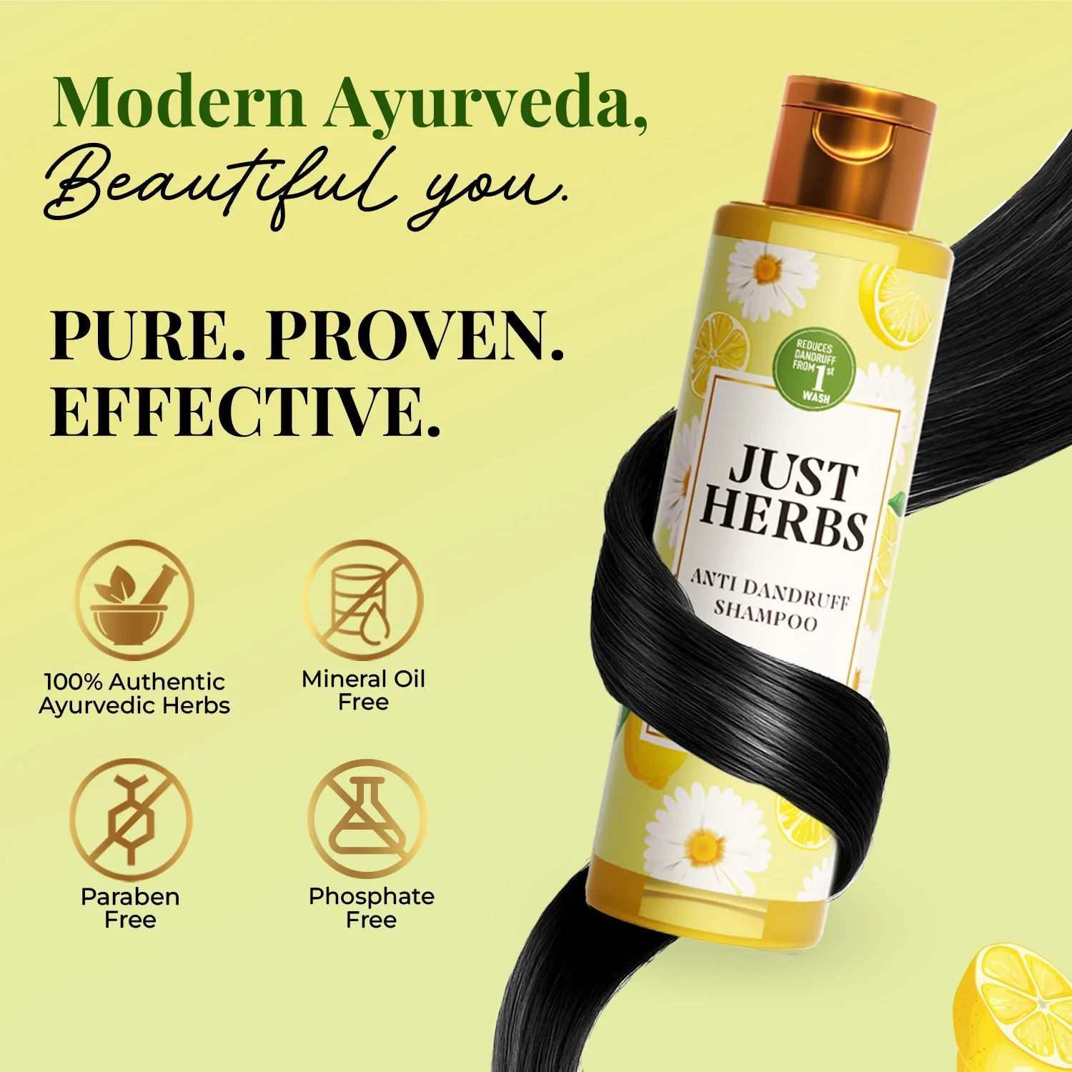 Anti Dandruff Shampoo | Lemon, Bhringraj & 12 Herbs - Image 8