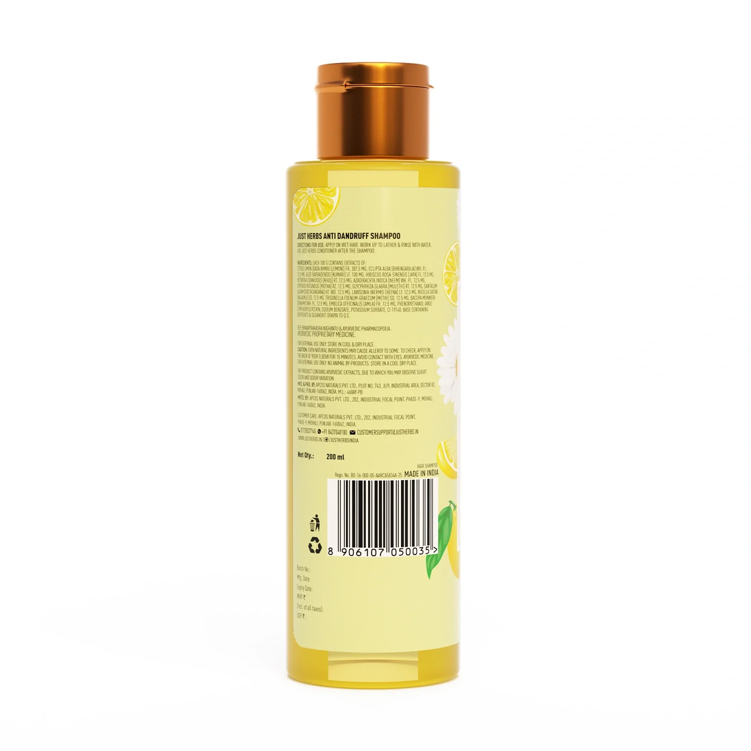 Anti Dandruff Shampoo | Lemon, Bhringraj & 12 Herbs - Image 9