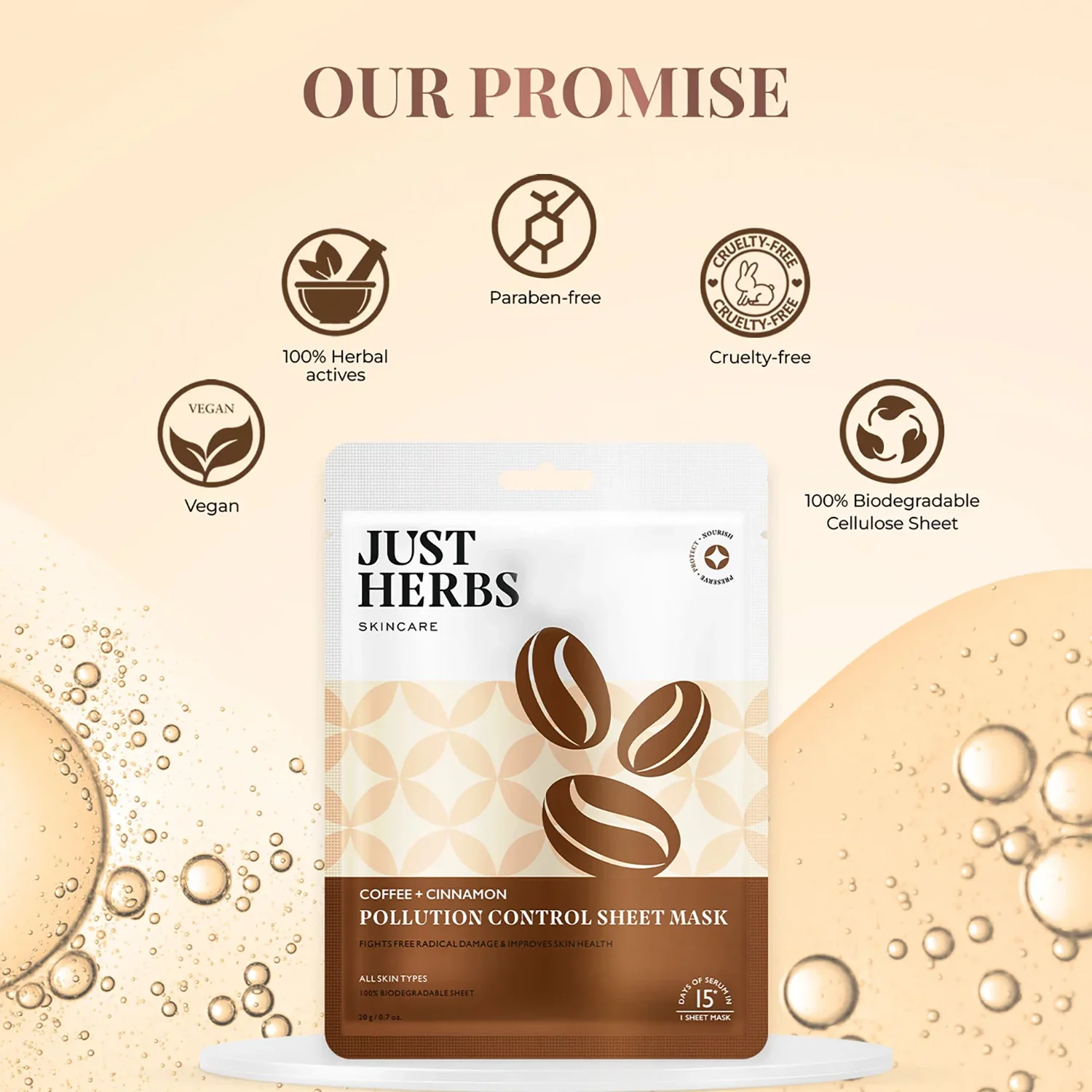 Coffee Sheet Mask with Cinnamon For Pollution Control - Image 10