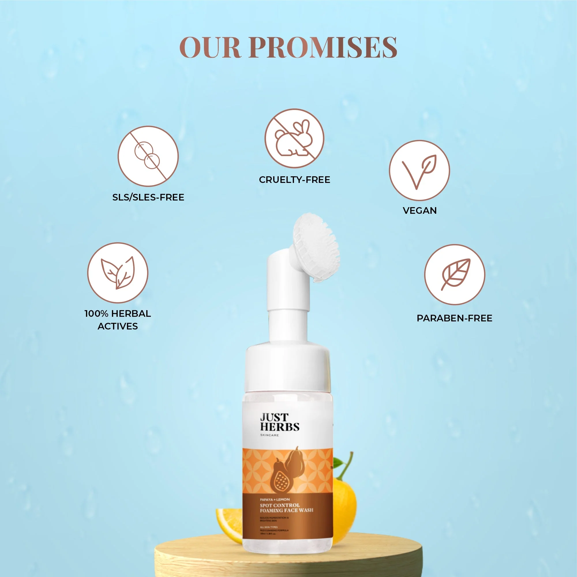 Foaming Face Wash with Papaya & Lemon for Spot Reduction:100ml - Image 8