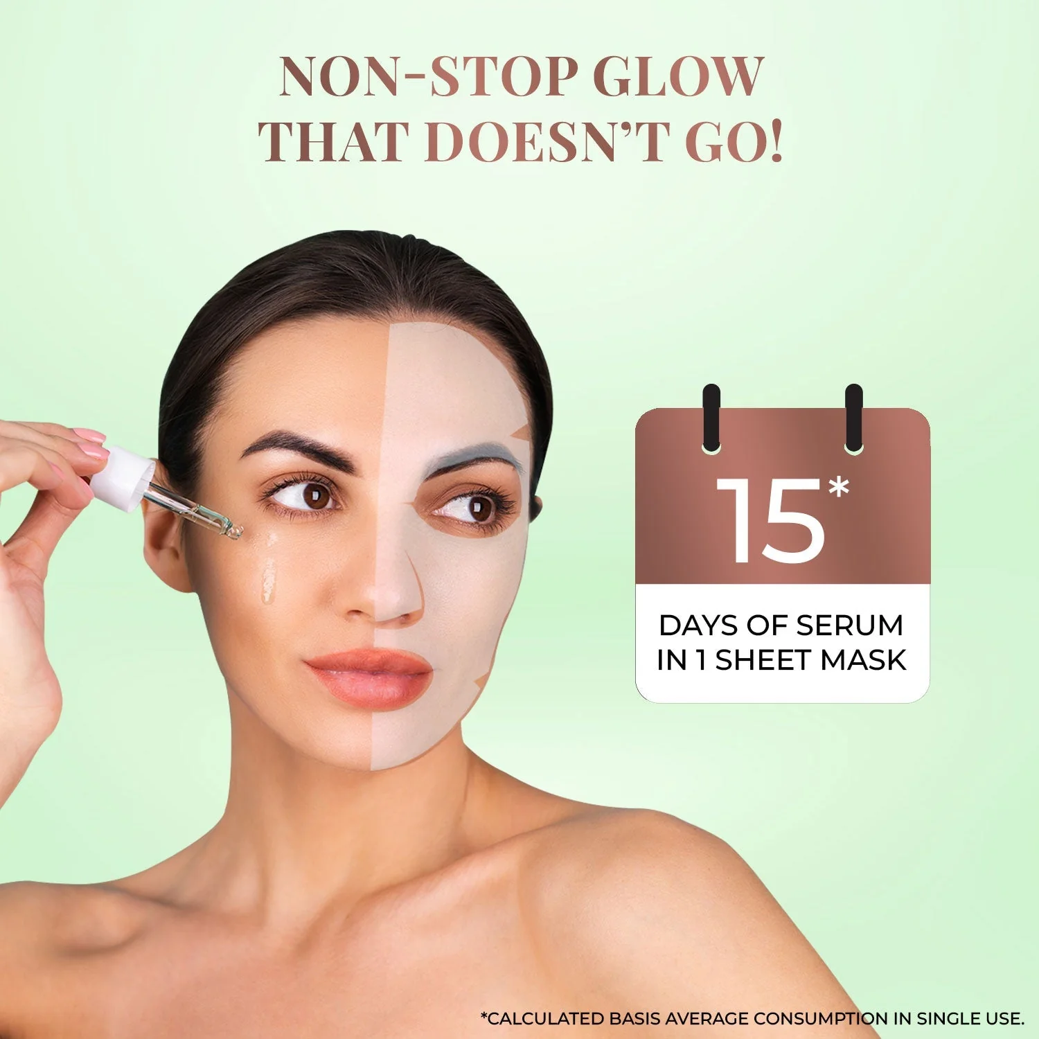 Green Tea Sheet Mask with Mint & Cucumber For Glowing Skin - Pack of 1 - Image 5