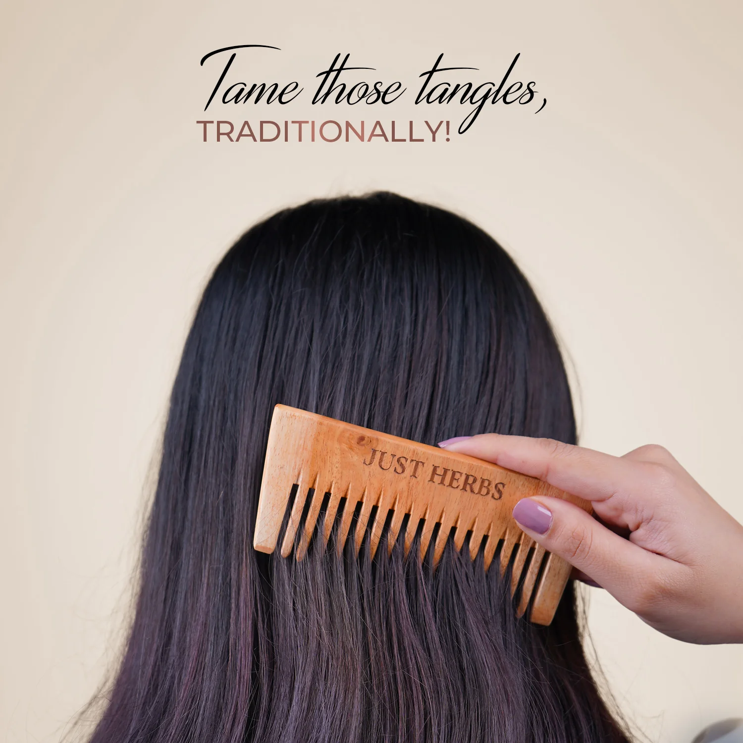 Handmade Wide-Tooth Neem Comb - Image 4
