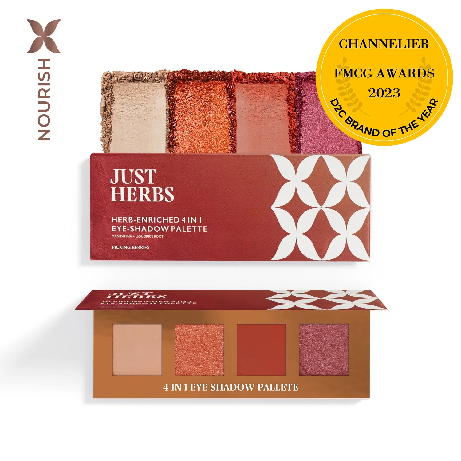 Herb Enriched 4-in-1 Eye-shadow Palette with Manjishtha and Liquorice Root - Image 4