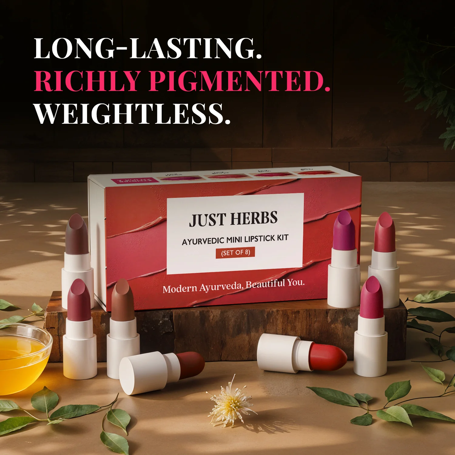 Herb Enriched Ayurvedic Lipstick Micro-Mini Kit - 8 shades - Image 4