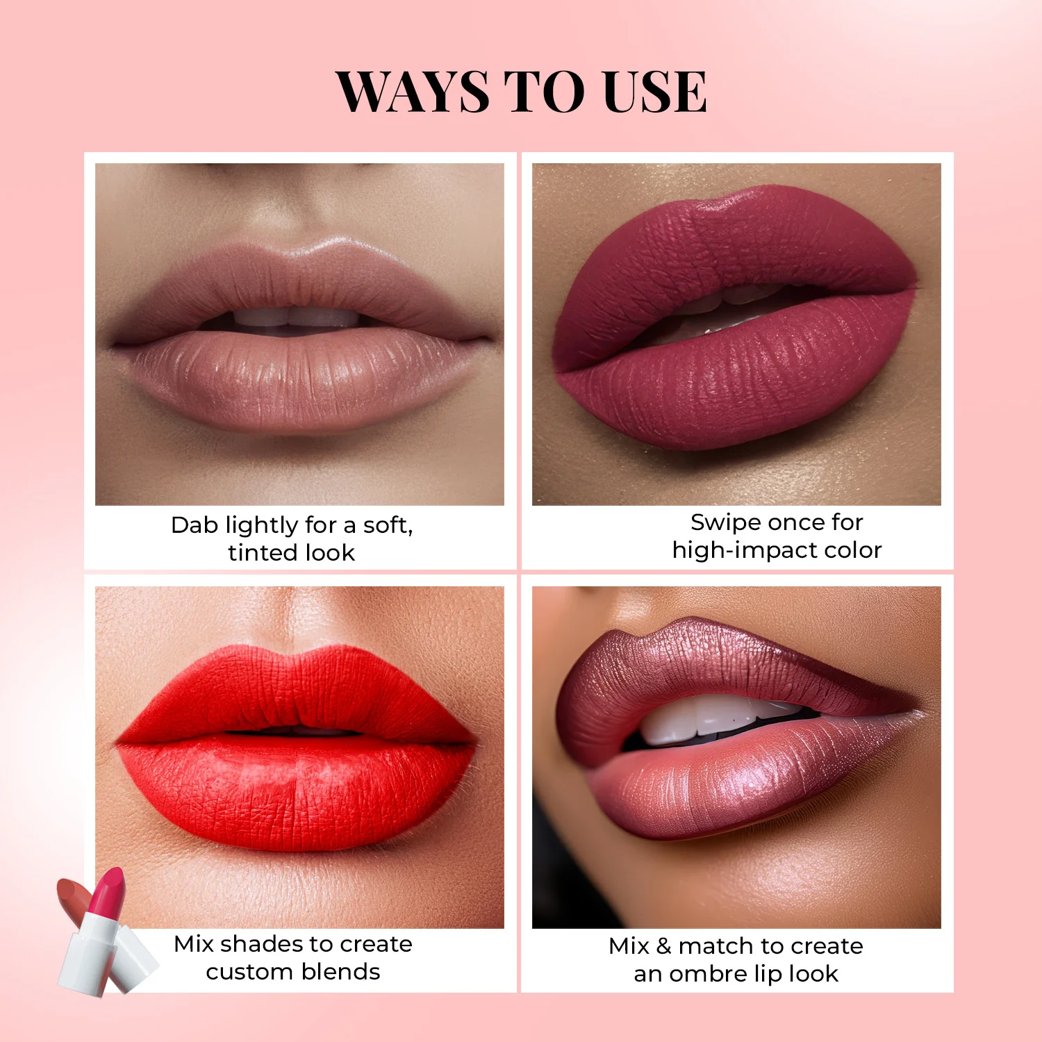 Herb Enriched Ayurvedic Lipstick Micro-Mini Kit - 8 shades - Image 6