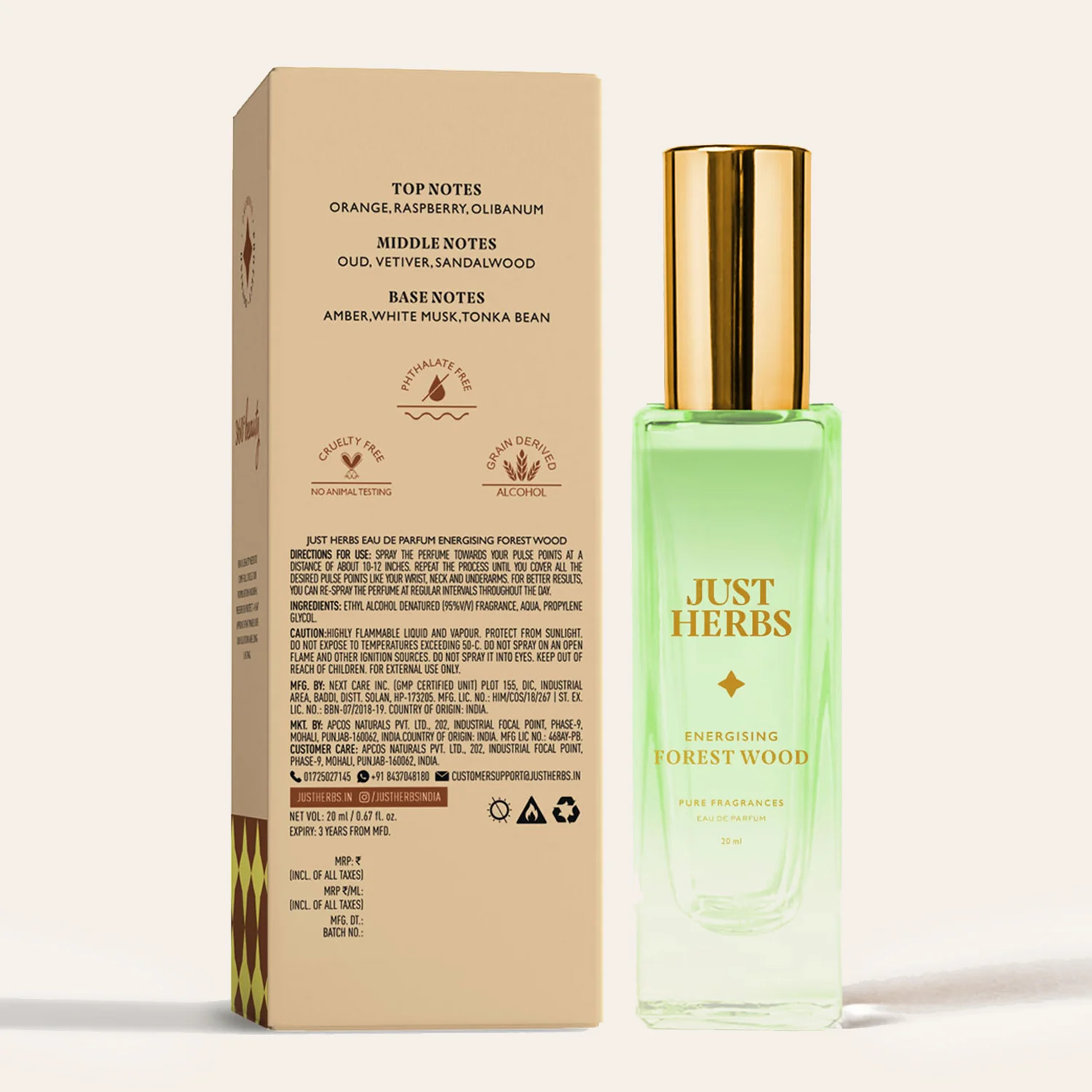 Just Herbs Energising Forest Wood Eau De Parfum - 20 ml - Image 8
