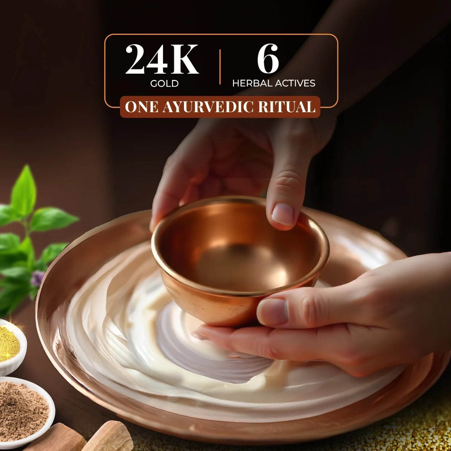 Just Herbs Golden Nourish Gift Set | Gifts for Her | 24K Gold & Pure Ghee Ritual - Set of 3 - Image 4