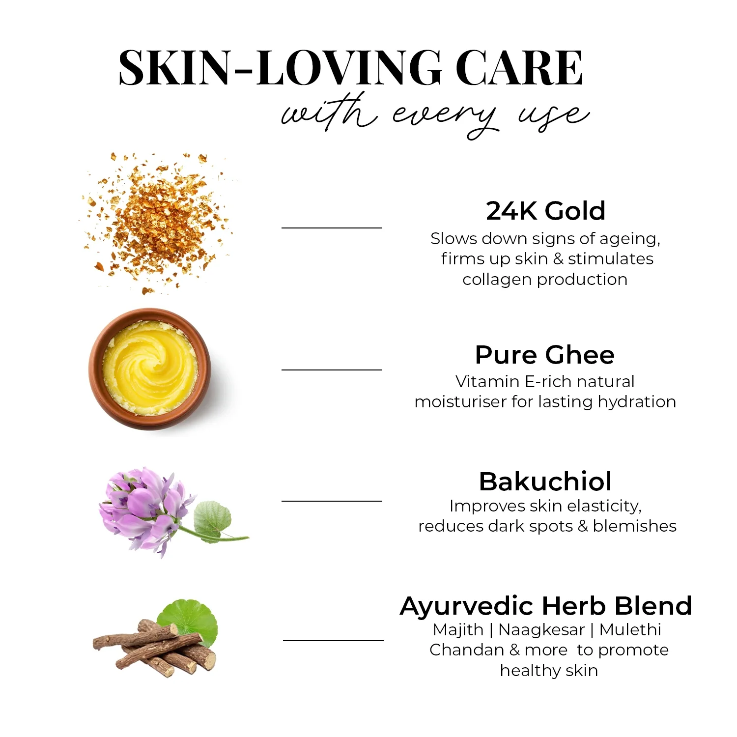 Just Herbs Golden Nourish Gift Set | Gifts for Her | 24K Gold & Pure Ghee Ritual - Set of 3 - Image 5