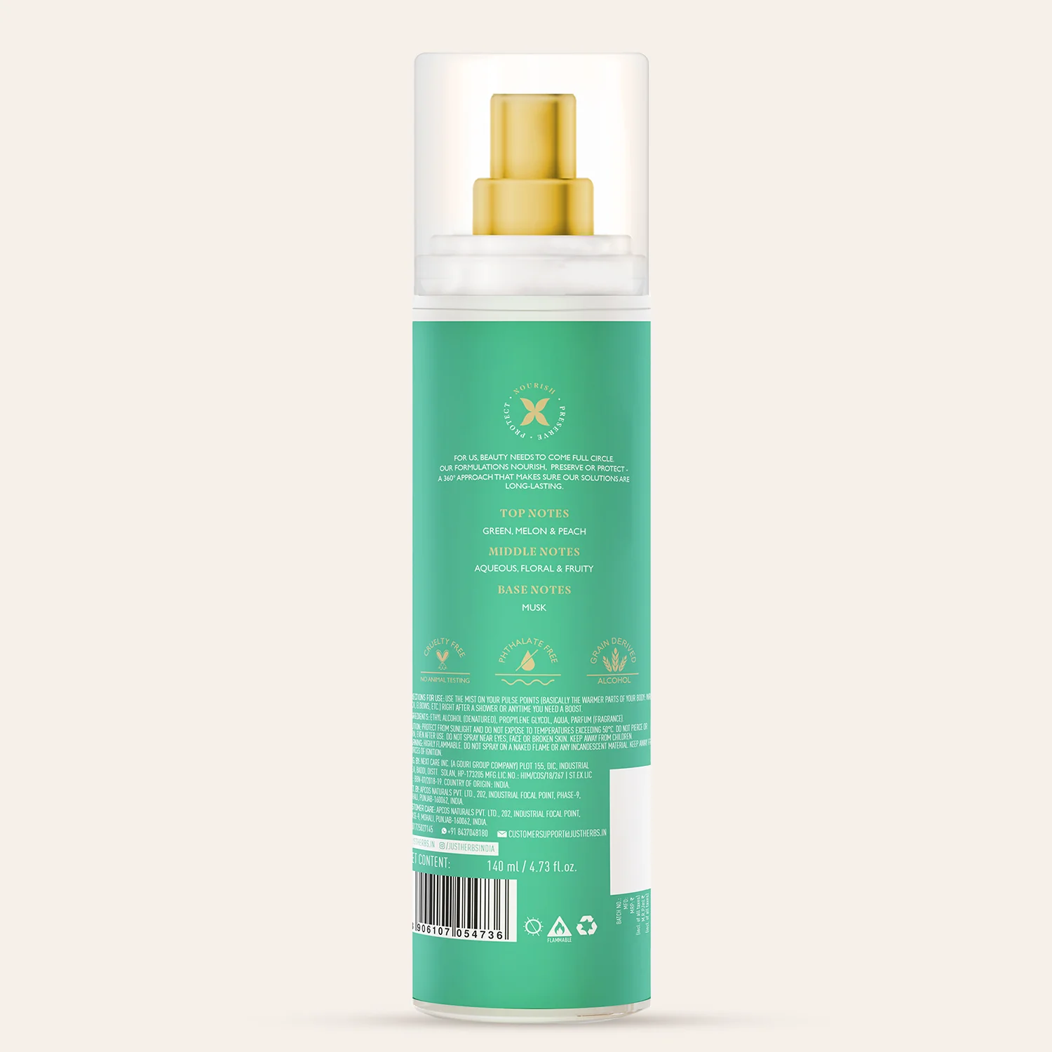 Just Herbs Long-Lasting Tropical Fruit Punch Body Mist - 140 ml - Image 9