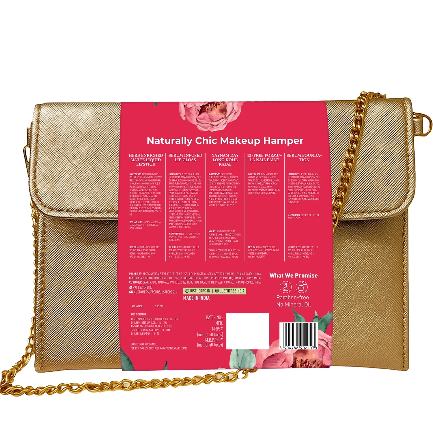 Just Herbs Naturally Chic Makeup Hamper | For Her | Makeup Gift Kit - Image 14