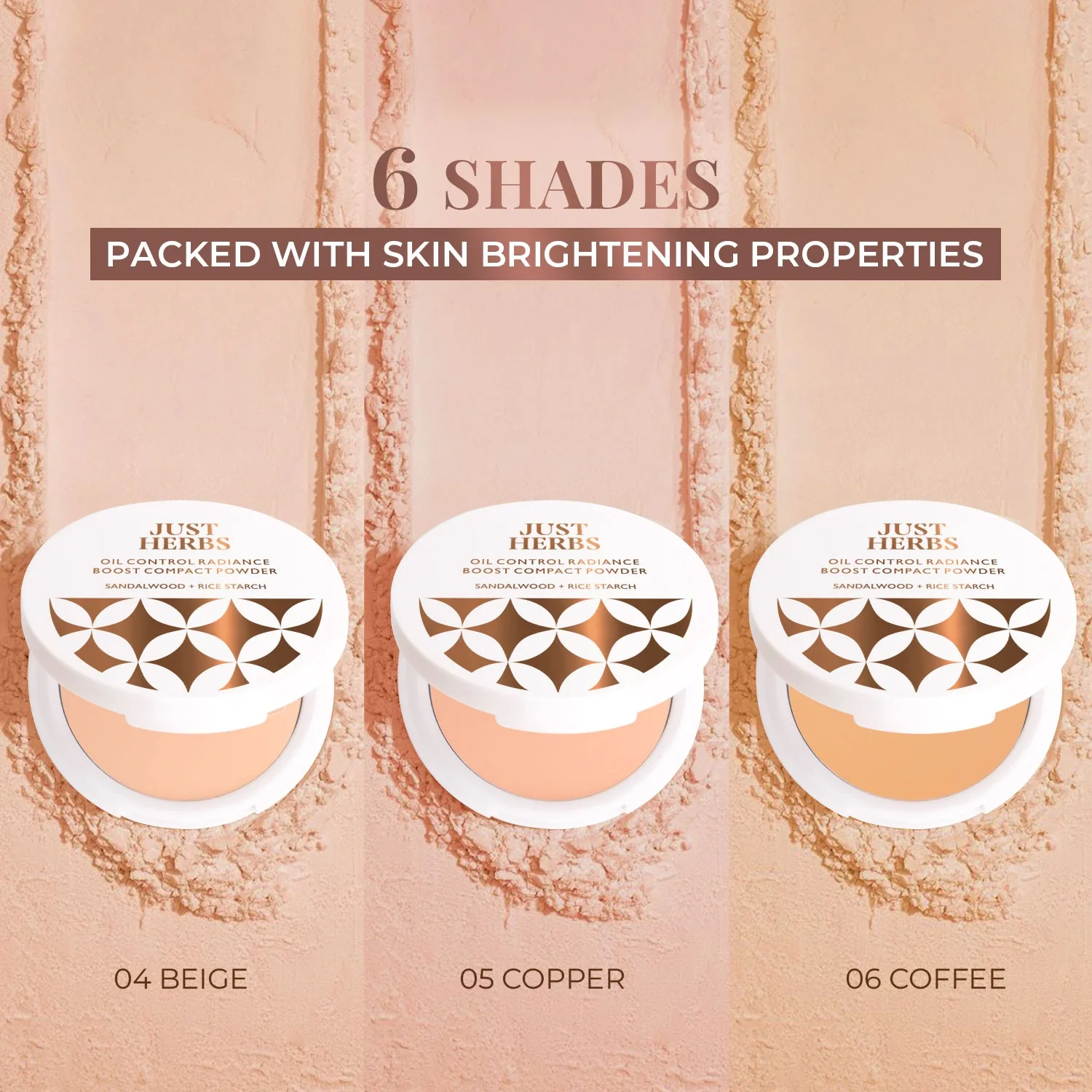 Just Herbs Oil Control Radiance Boost Compact Powder 04 Beige - Image 3