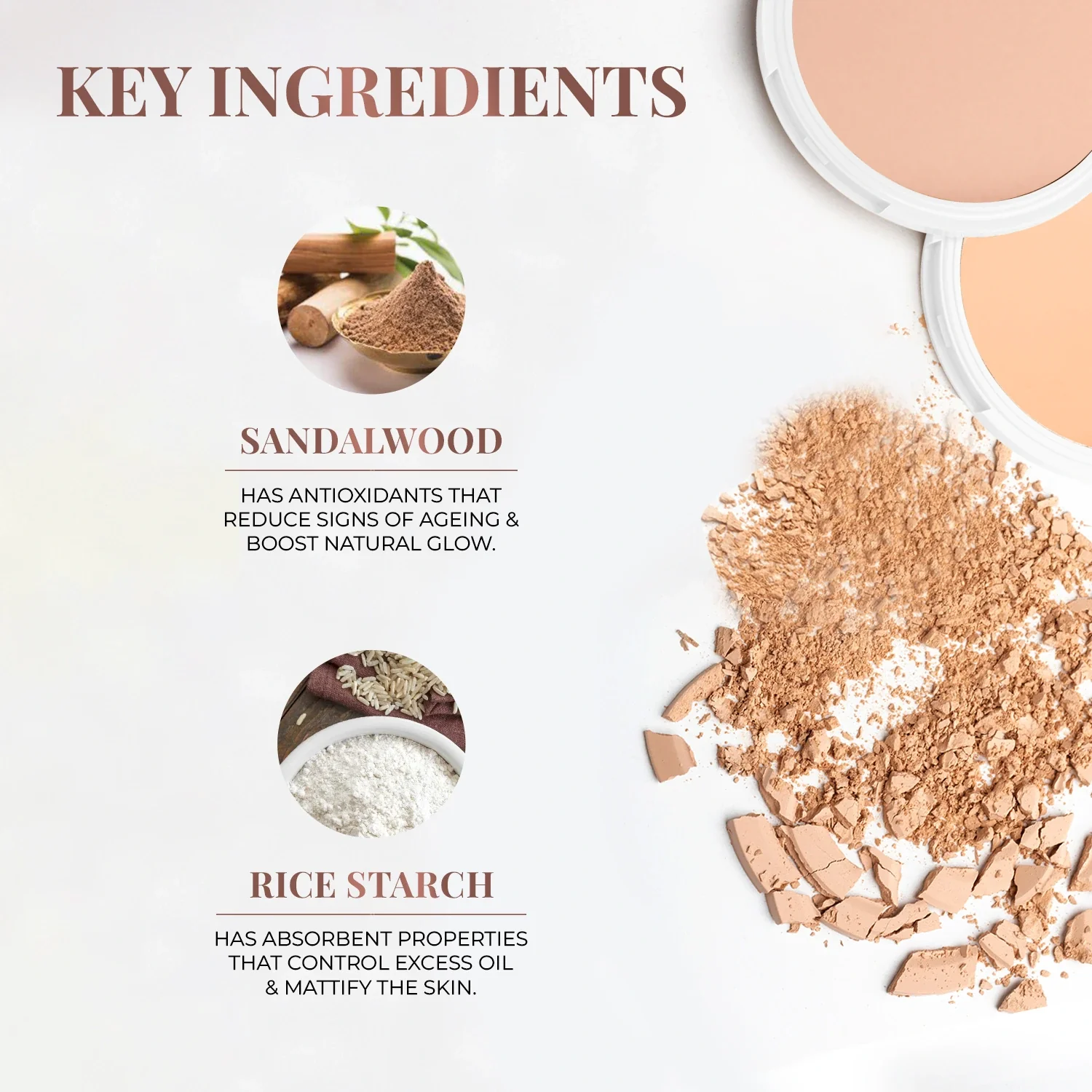 Just Herbs Oil Control Radiance Boost Compact Powder 04 Beige - Image 6