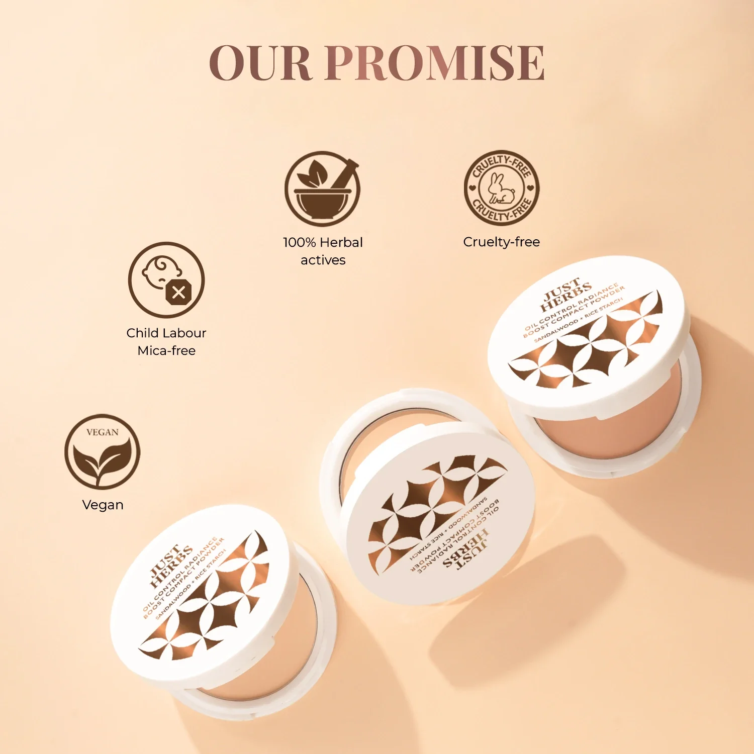 Just Herbs Oil Control Radiance Boost Compact Powder 04 Beige - Image 7