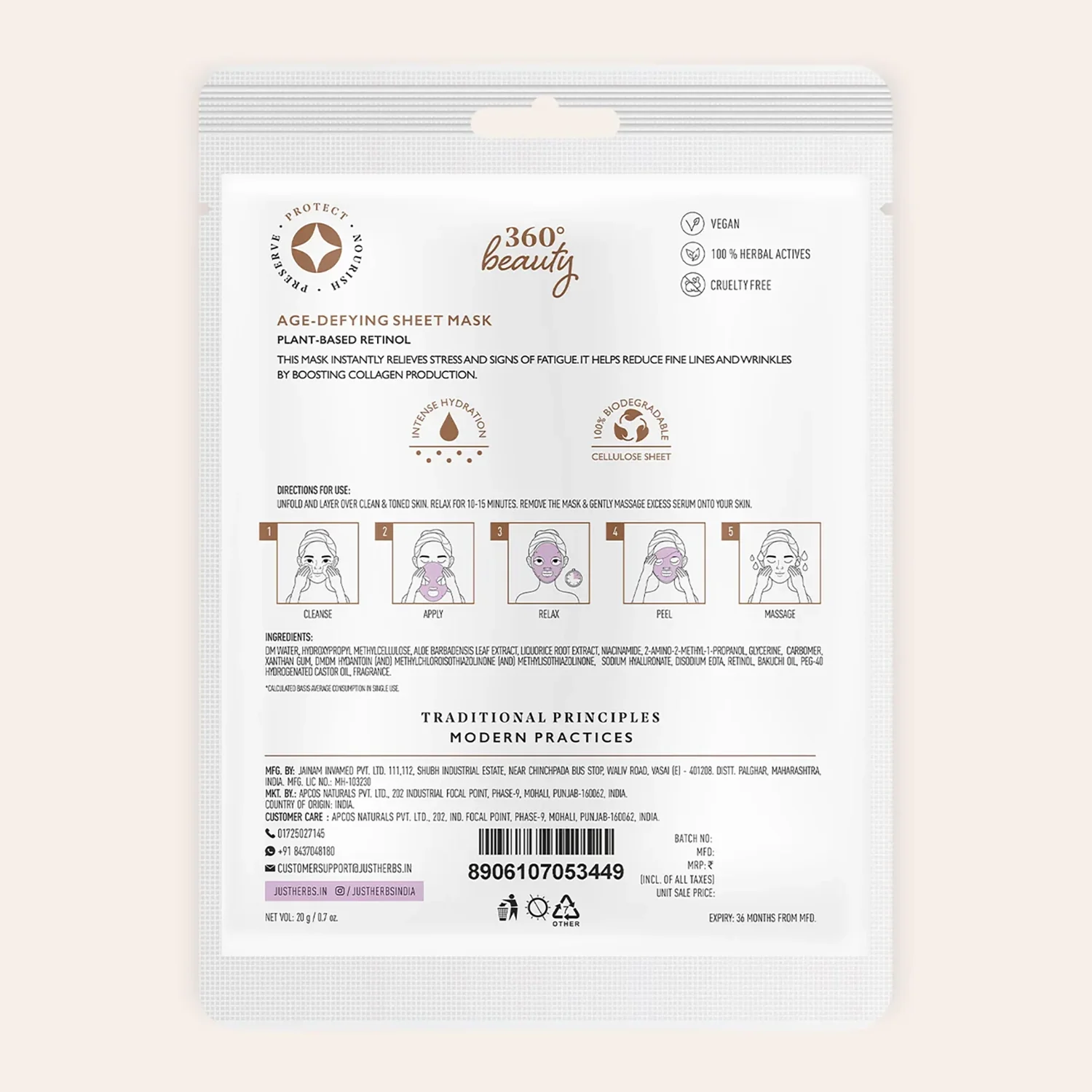 Just Herbs Plantbased Retinol+Liquorice Sheet Mask - Image 10
