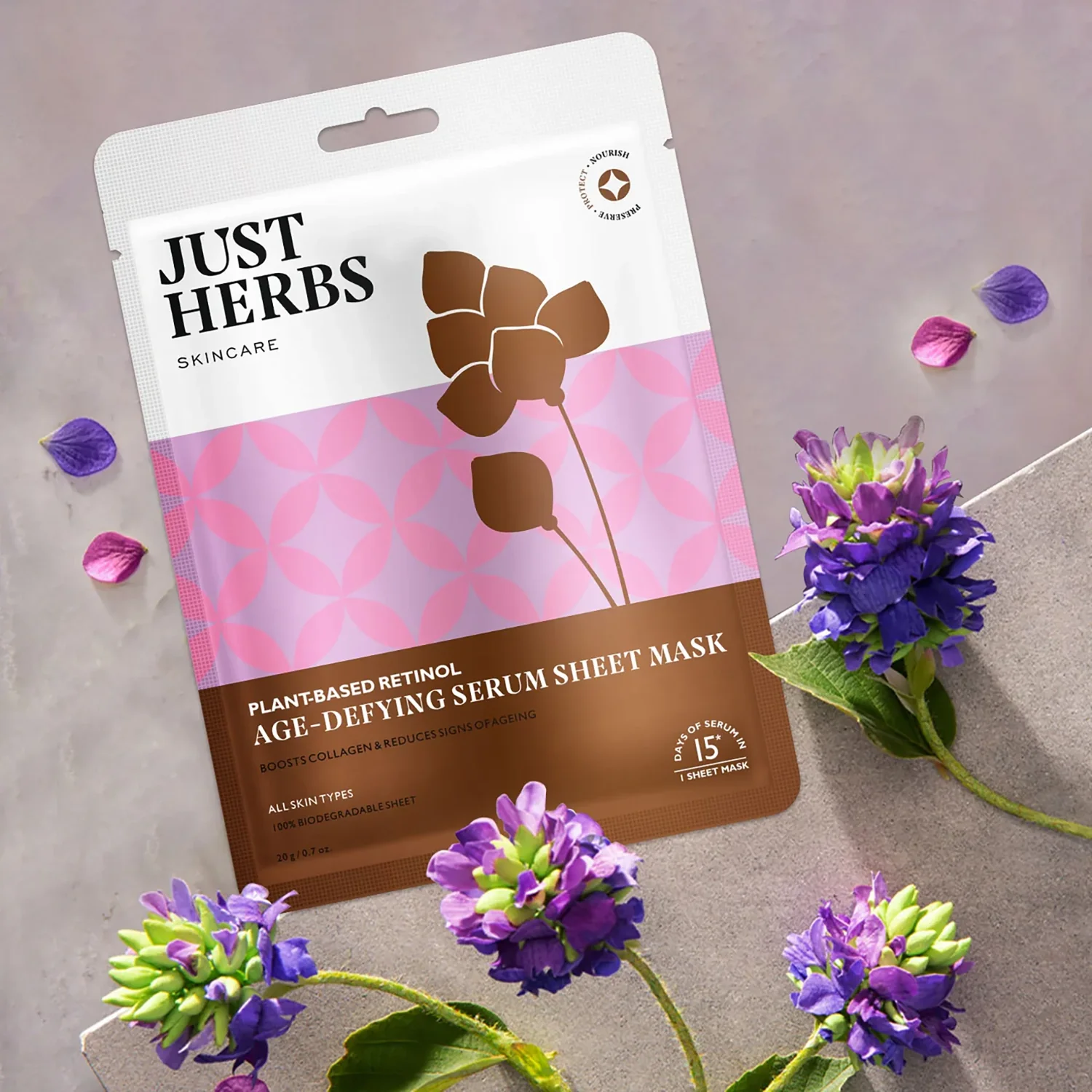 Just Herbs Plantbased Retinol+Liquorice Sheet Mask - Image 3