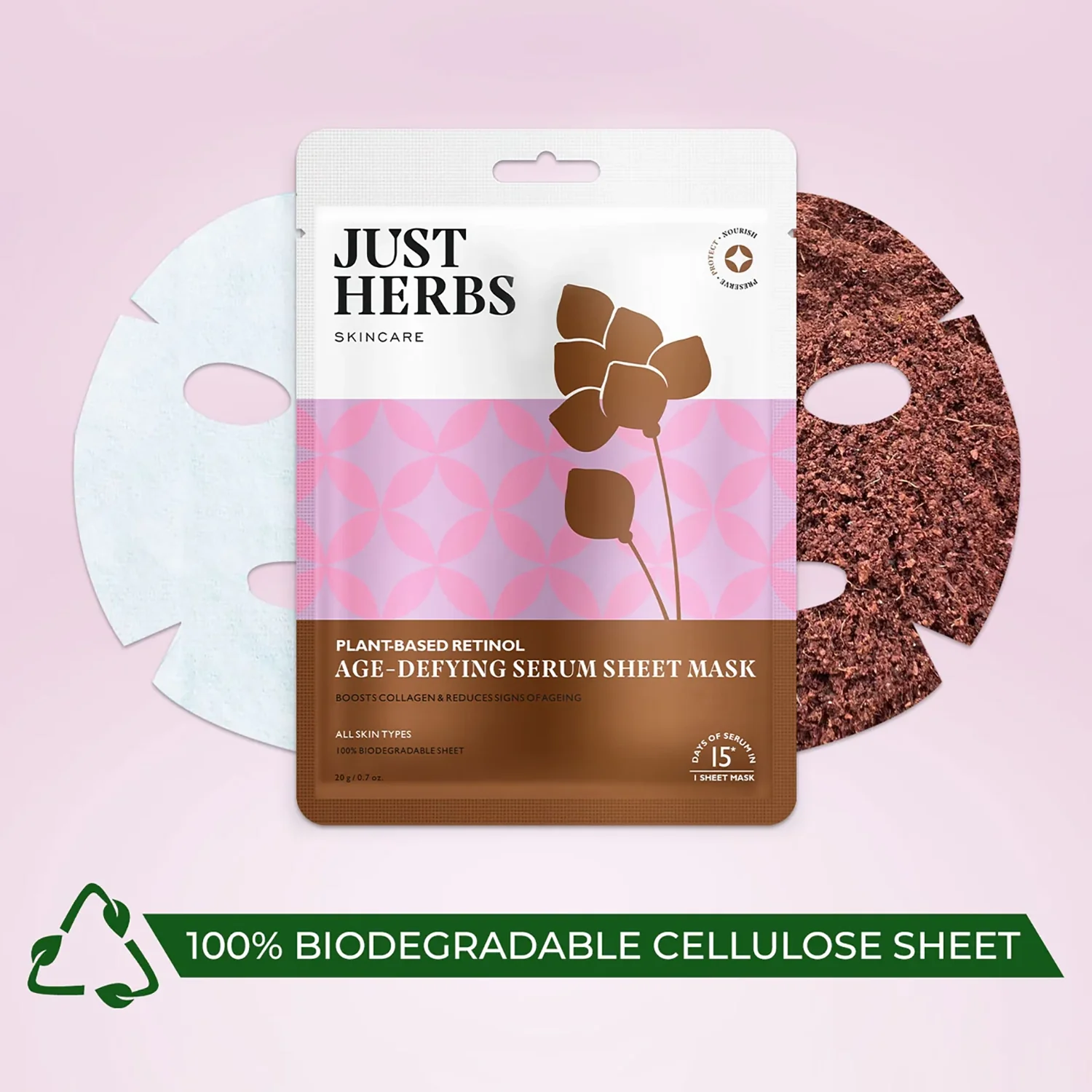 Just Herbs Plantbased Retinol+Liquorice Sheet Mask - Image 7