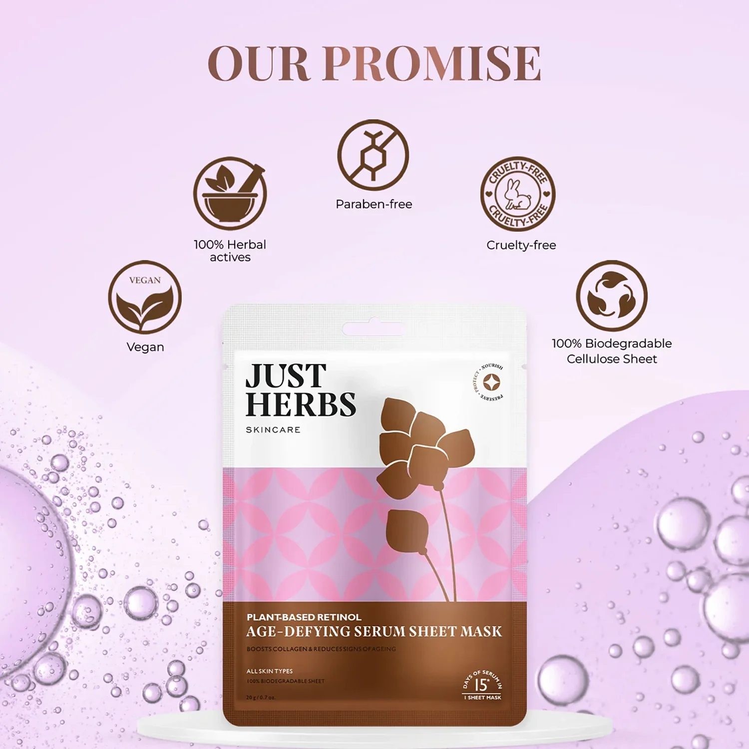 Just Herbs Plantbased Retinol+Liquorice Sheet Mask - Image 9