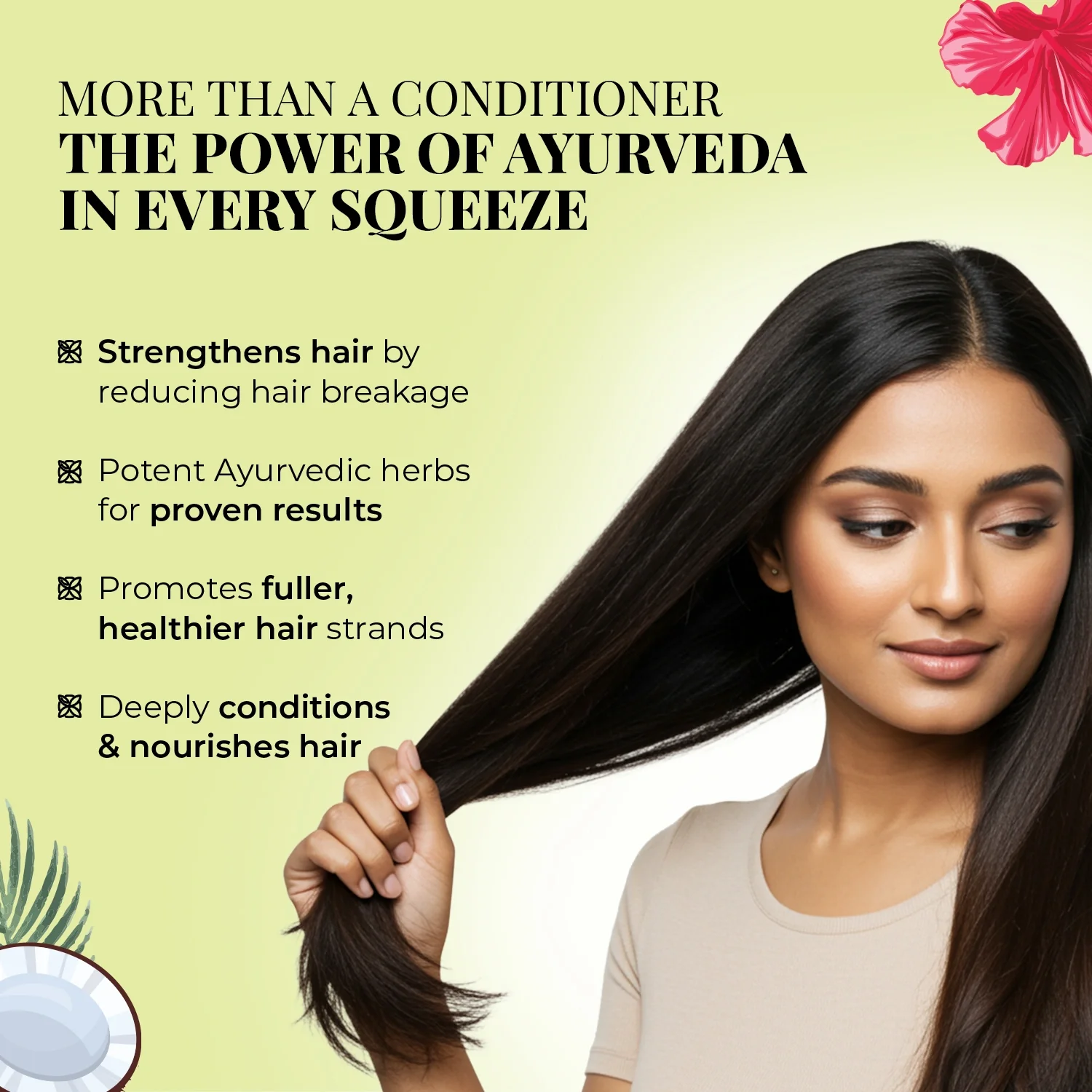 Strong & Nourish Conditioner | Coconut, Hibiscus, Castor & 13 Herbs - Image 3