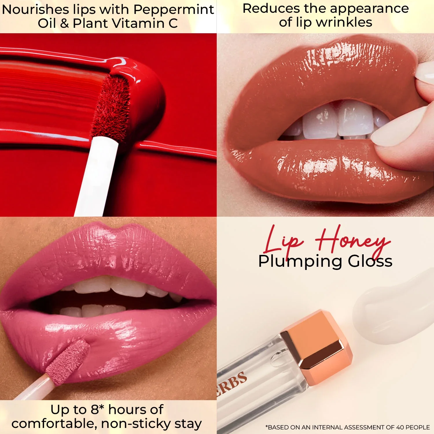 Lip Honey Plumping Gloss with Plant Vitamin C and Peppermint Oil - Image 11