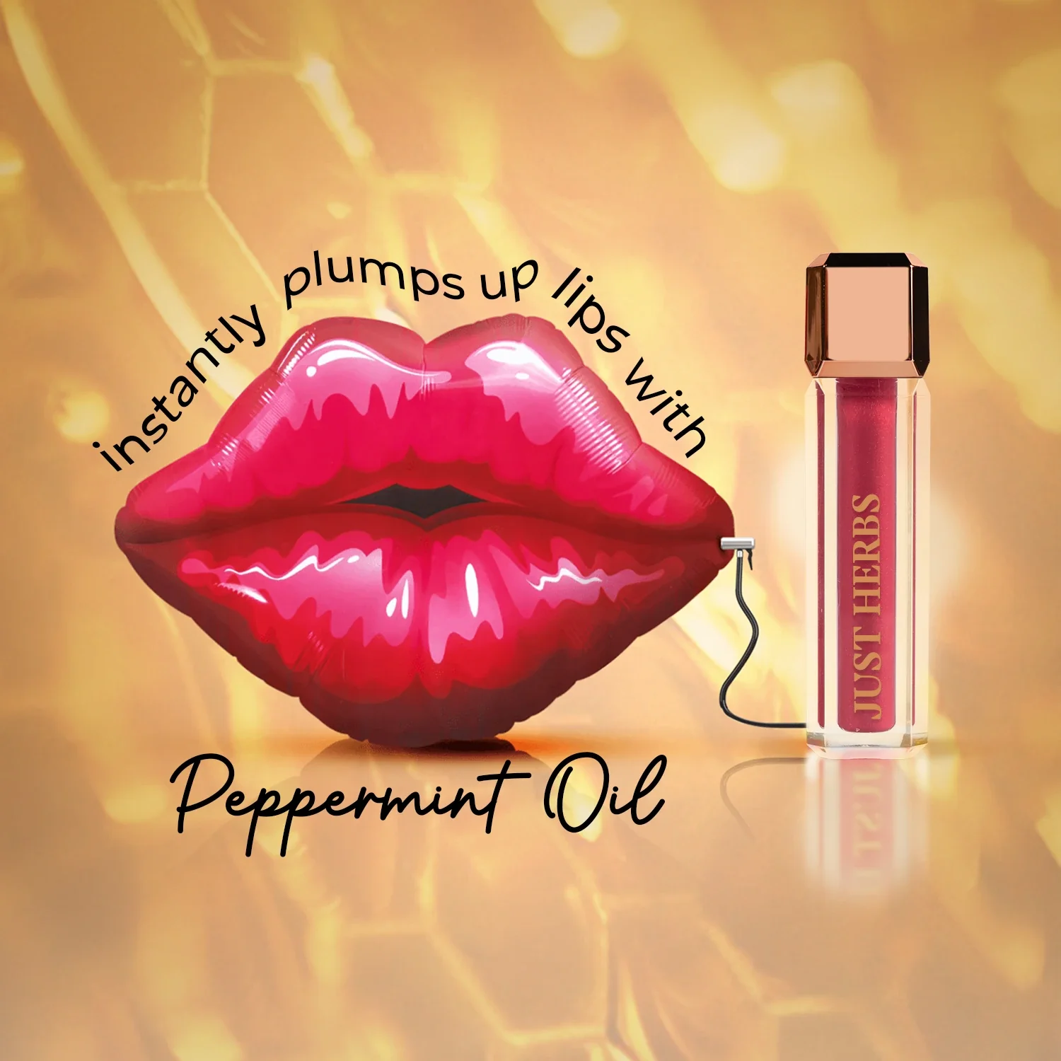 Lip Honey Plumping Gloss with Plant Vitamin C and Peppermint Oil - Image 9