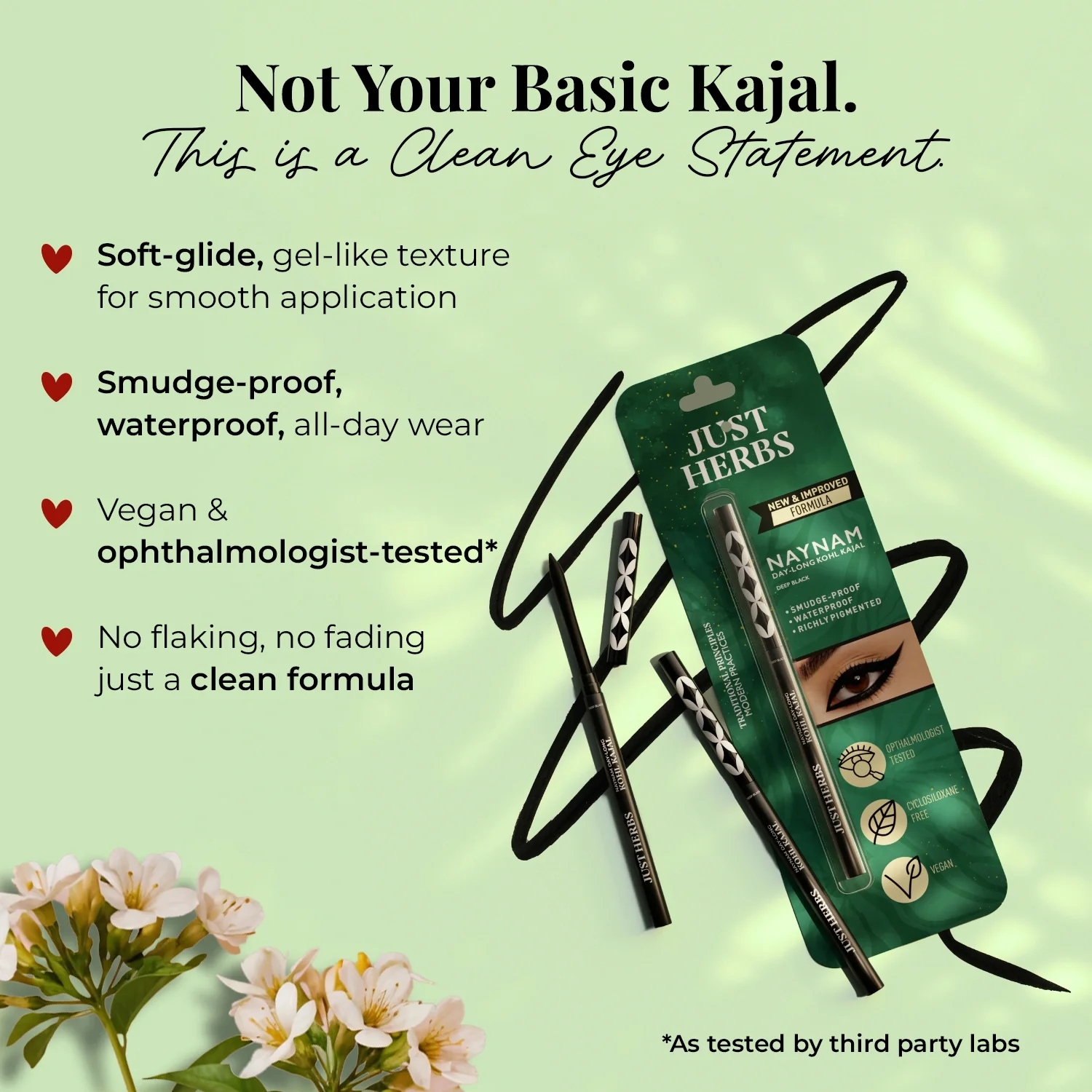 Naynam Day-long Kohl Kajal – Deep Black | Cyclosiloxane-Free - Image 4