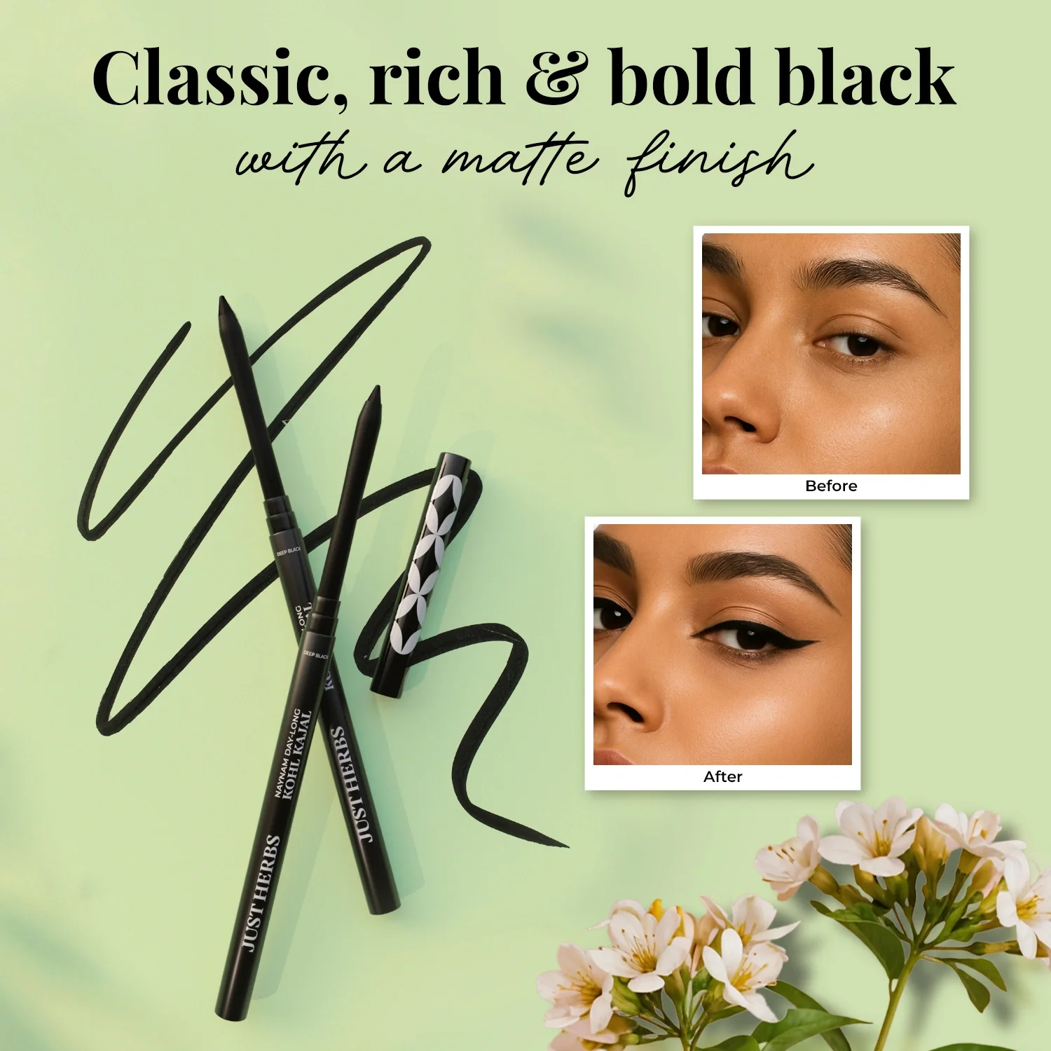Naynam Day-long Kohl Kajal – Deep Black | Cyclosiloxane-Free - Image 7