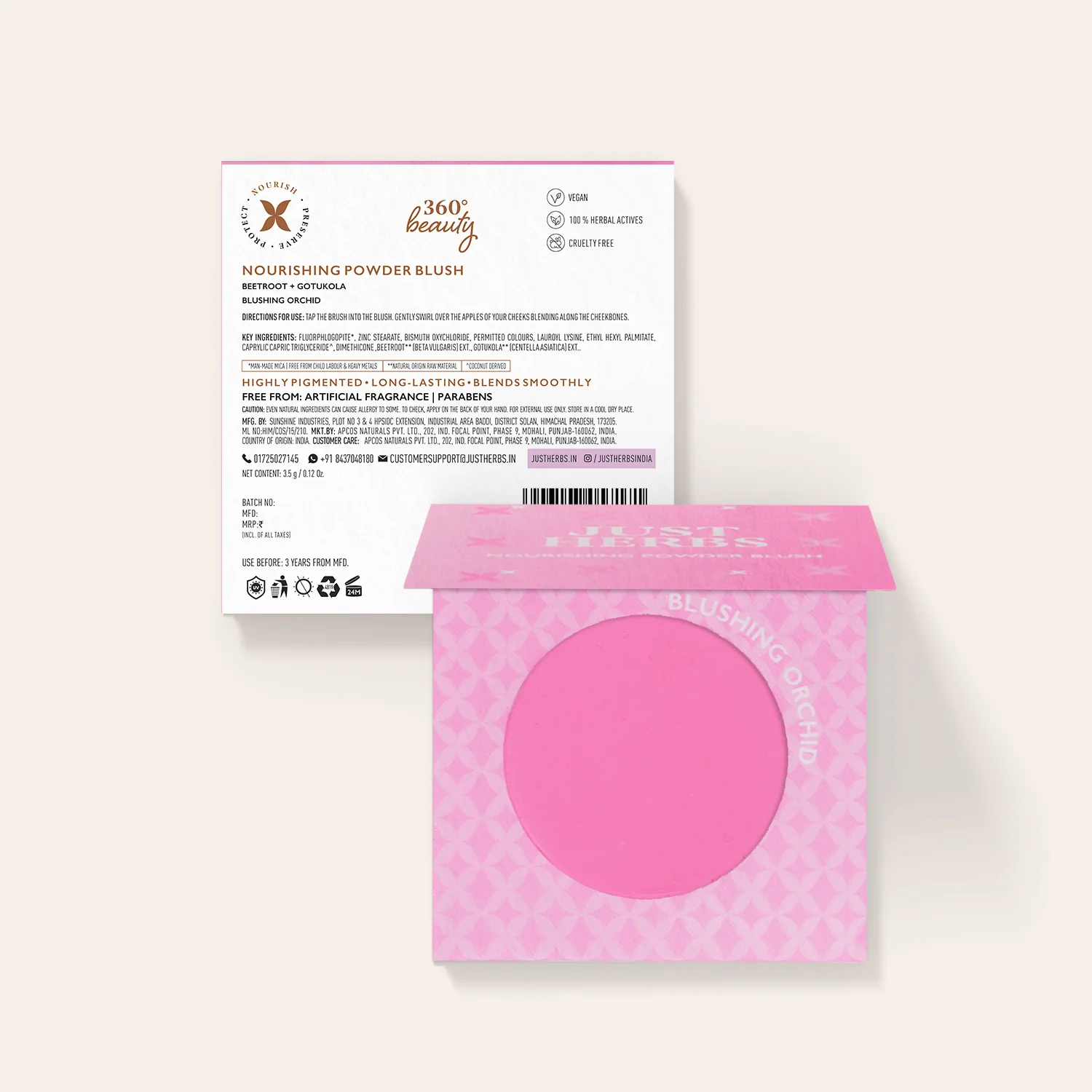 Nourishing Powder Blush with Beetroot and Gotukola - Image 12