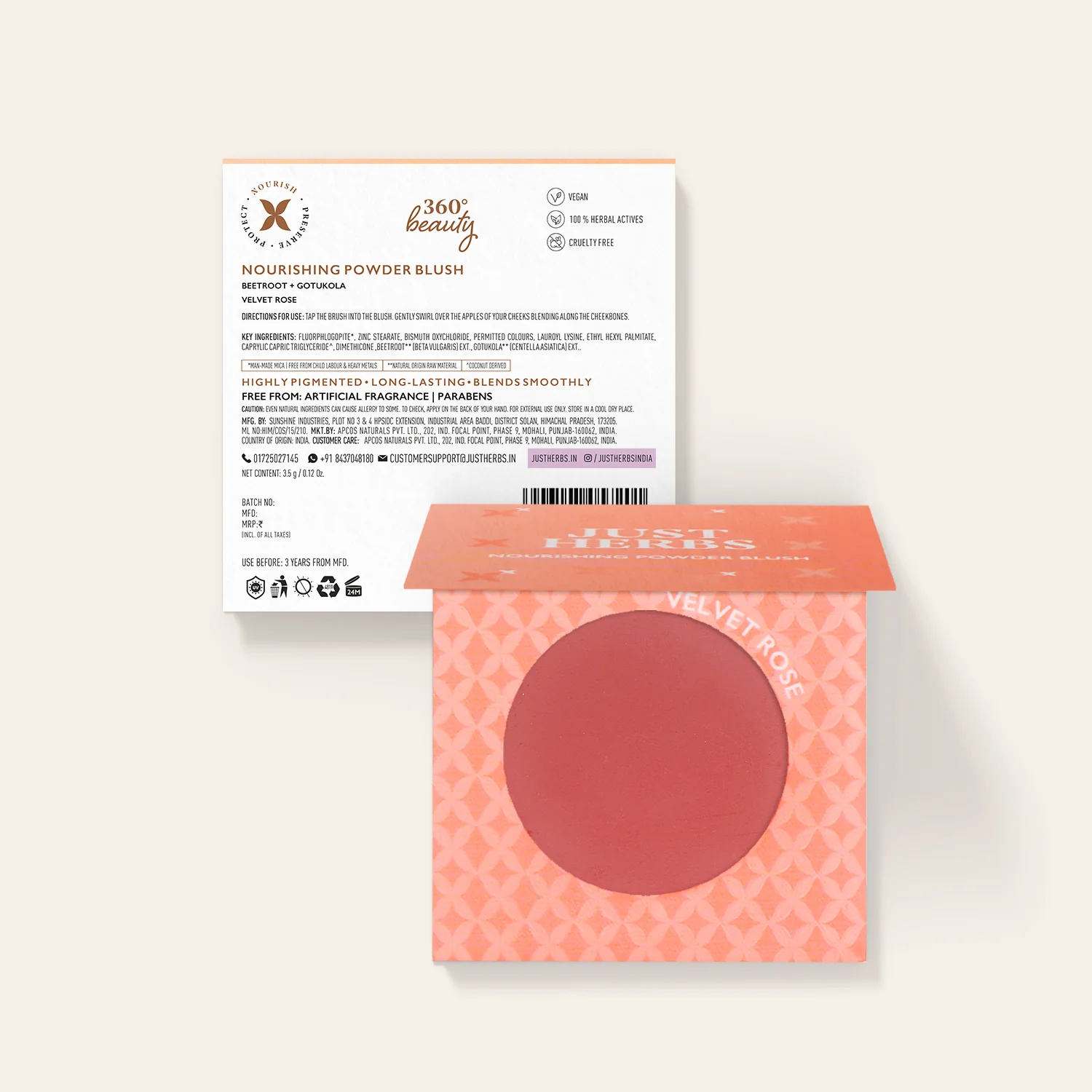 Nourishing Powder Blush with Beetroot and Gotukola - Image 14
