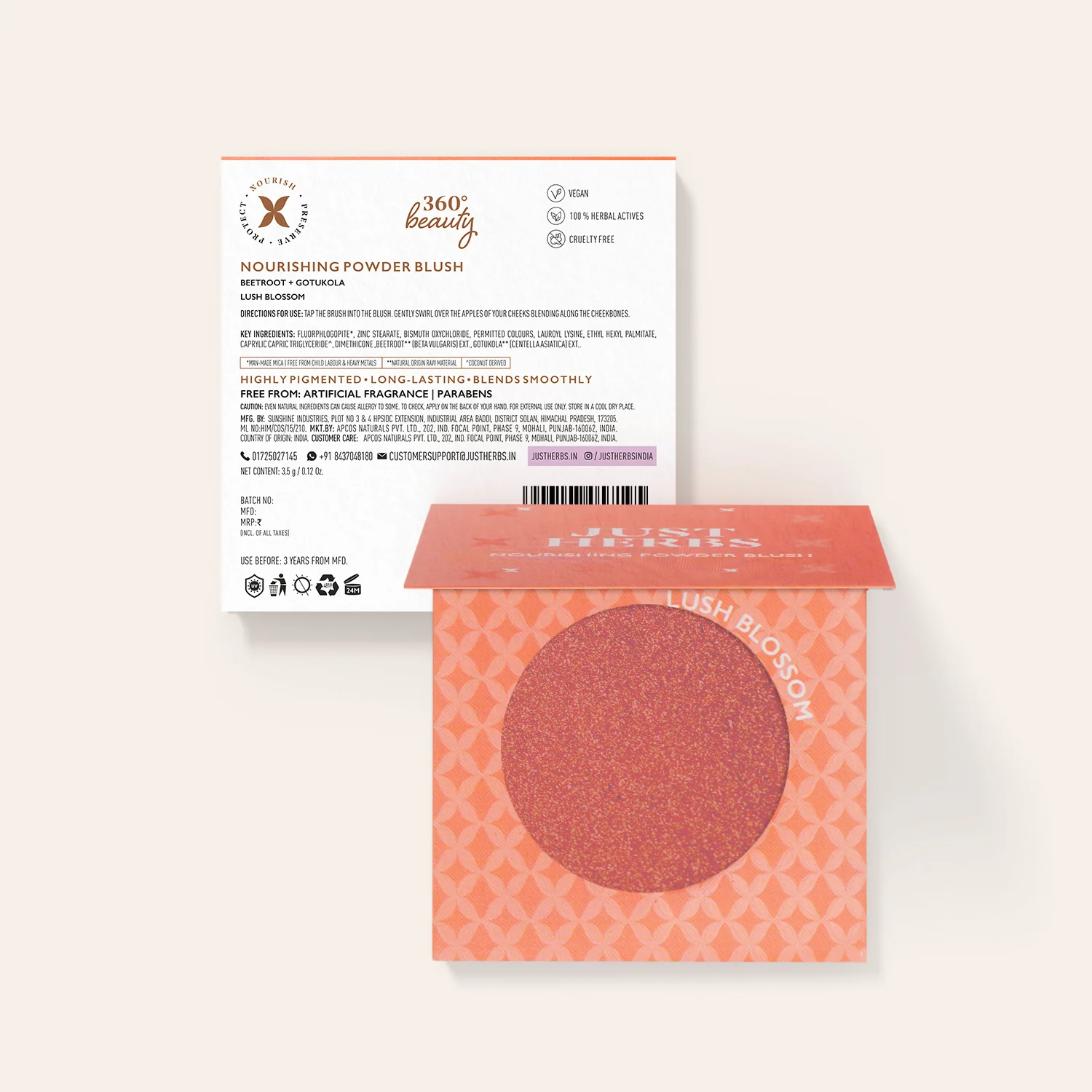 Nourishing Powder Blush with Beetroot and Gotukola - Image 15