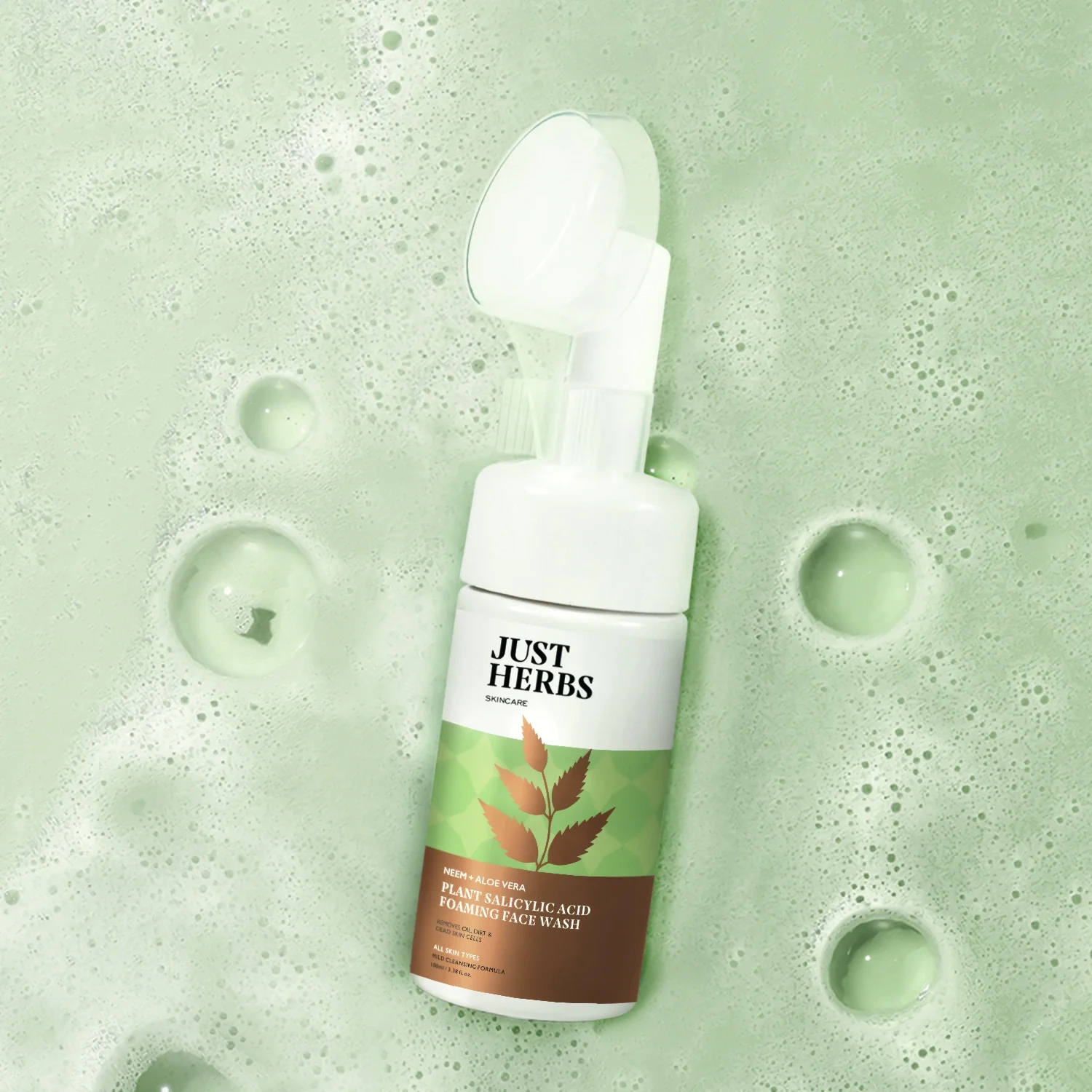 Plant Salicylic Acid Foaming Face Wash with Neem & Aloe Vera - Image 6