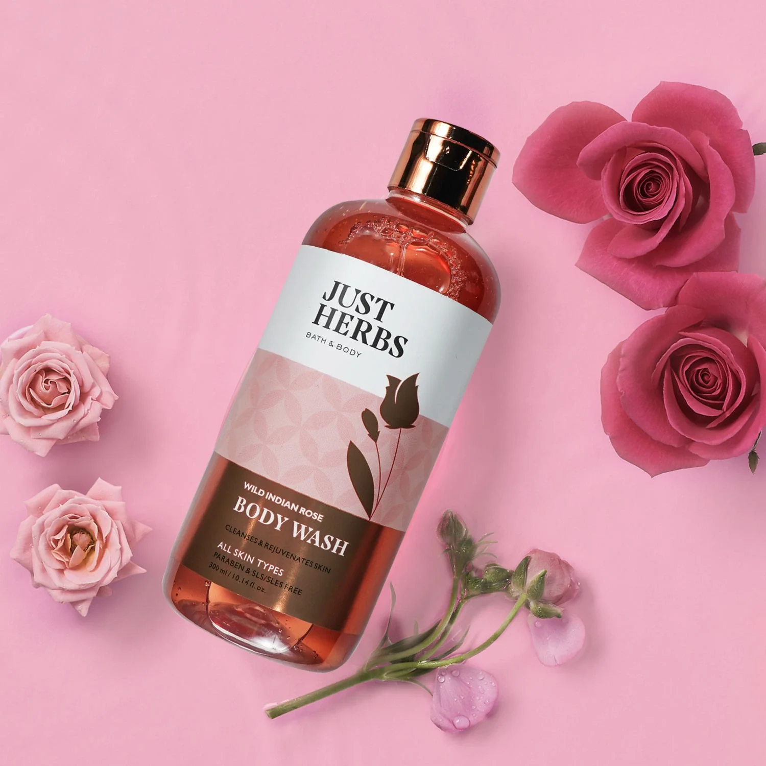 Shatpatri Wild Indian Rose - Gentle Body Wash 300ml - Image 4