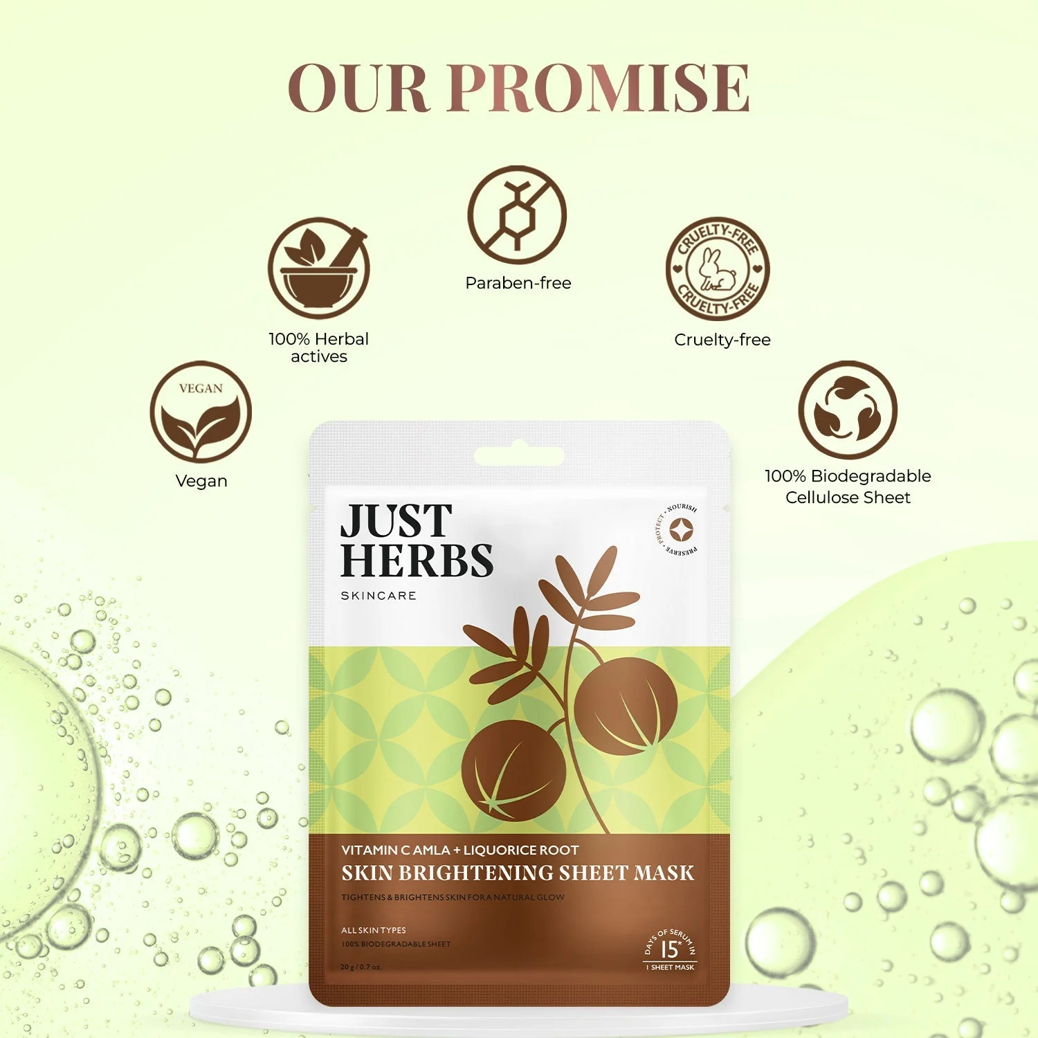Vitamin C Amla Sheet Mask with Liquorice Root for Skin Brightening - Pack of 1 - Image 7
