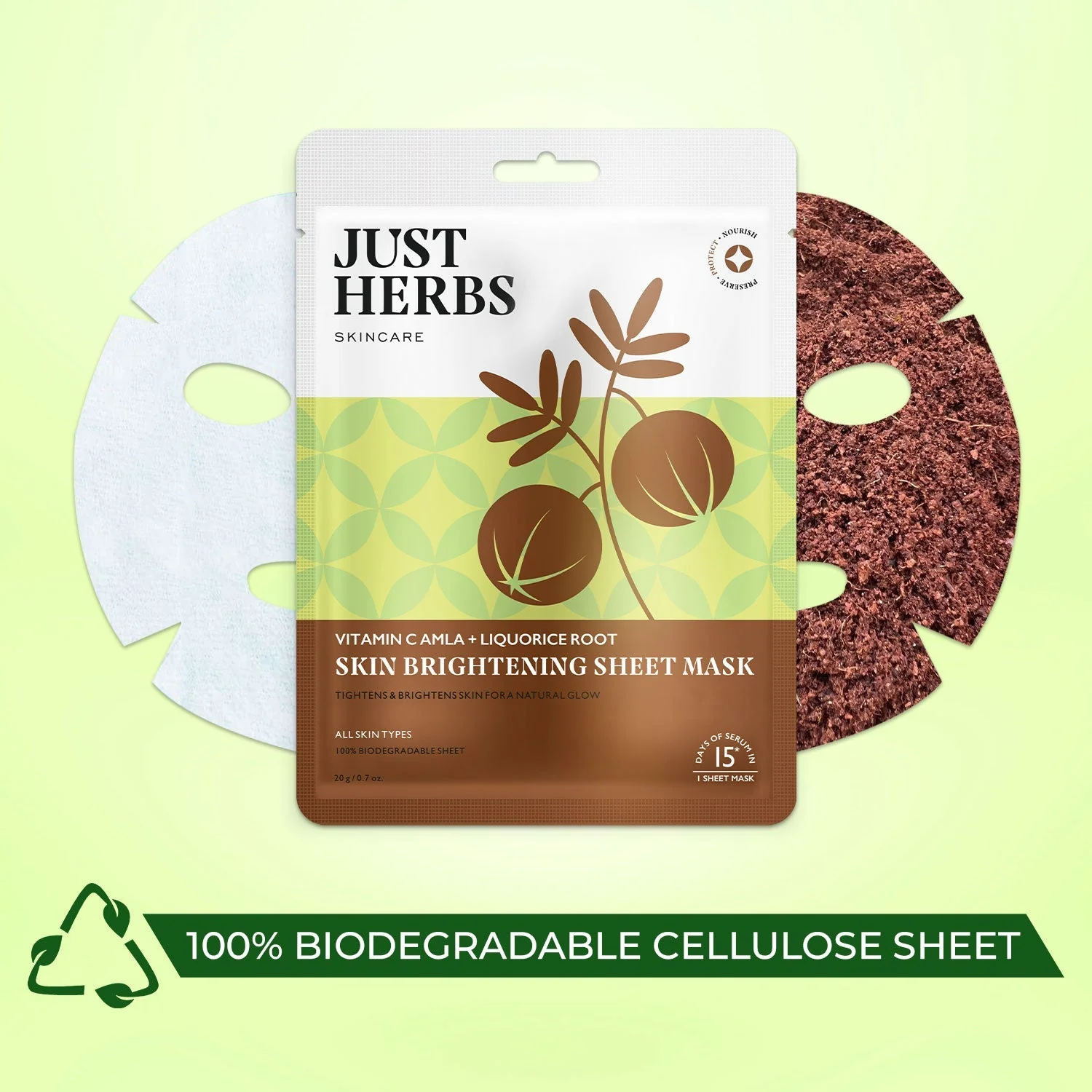 Vitamin C Amla Sheet Mask with Liquorice Root for Skin Brightening - Pack of 1 - Image 8